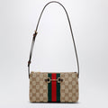 Gucci Gg Fabric Shoulder Bag In Sand Color Women