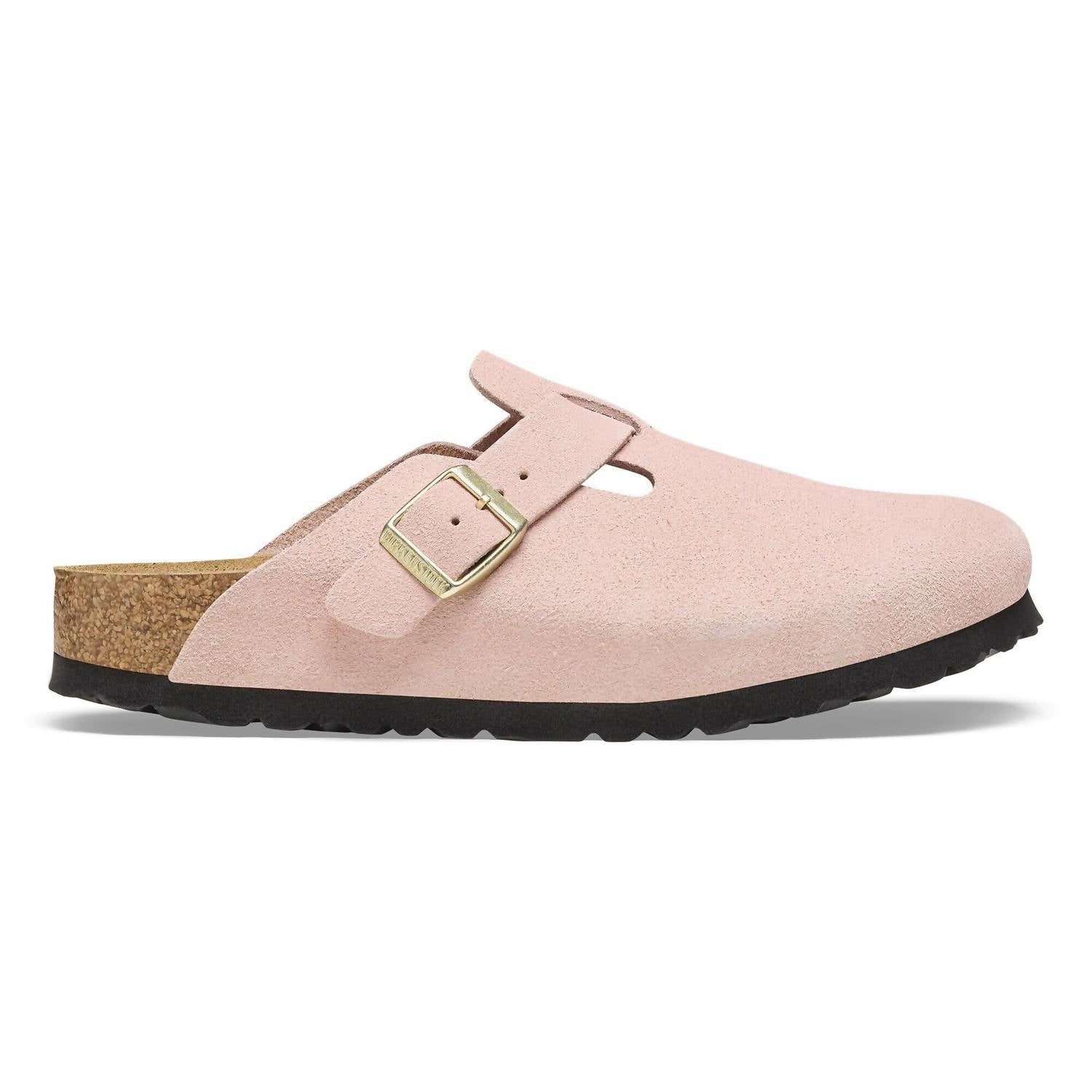 Women's Boston Suede Leather Clogs In Light Rose