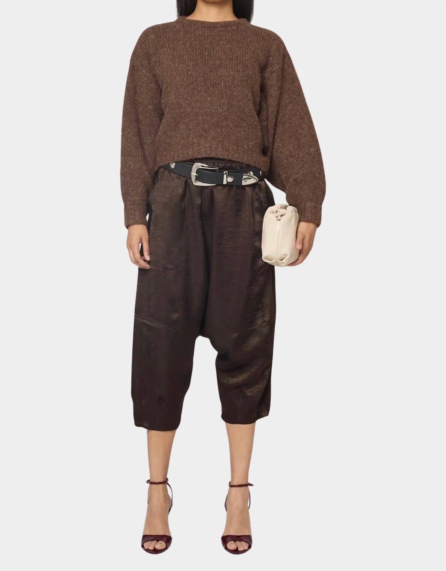 Kiko Satin Pants In Espresso