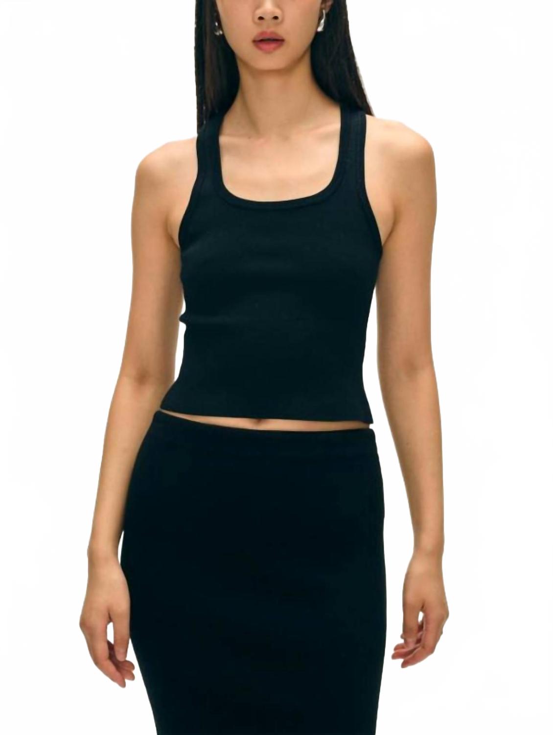 Ribbed Tank Top In Black