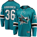 Men's San Jose Sharks Kaapo Kahkonen #36 Teal Home Breakaway jersey