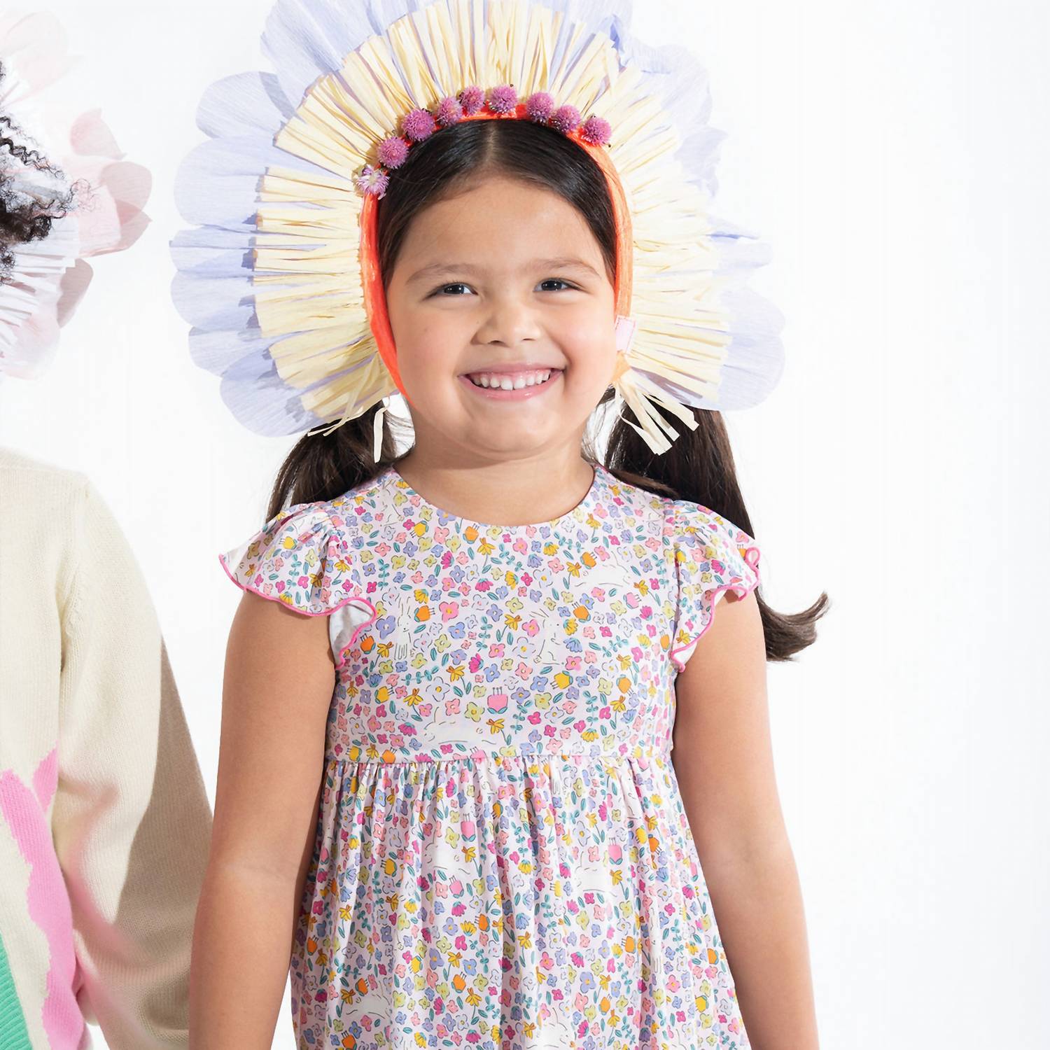 Girls' Flutter Sleeve Dress In Bunny Blossom