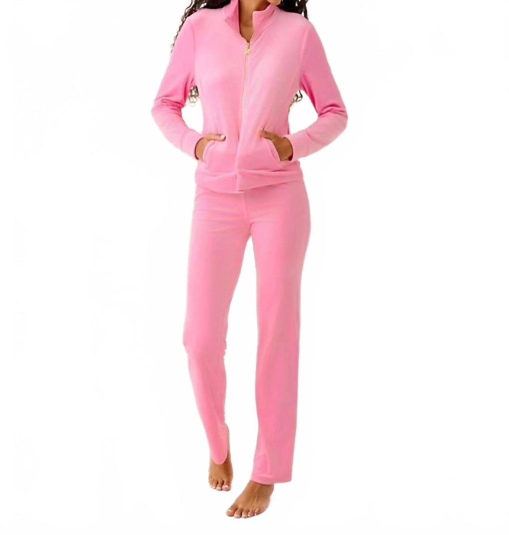 Dorsey Velour Pant In Confetti Pink