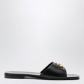 Gucci Black Nappa Leather Double G Slides Women