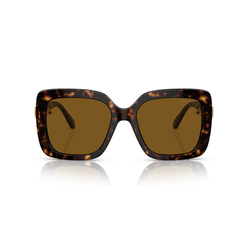 0Sk6001 Oversized Tortoiseshell Square Sunglasses with Golden Accents