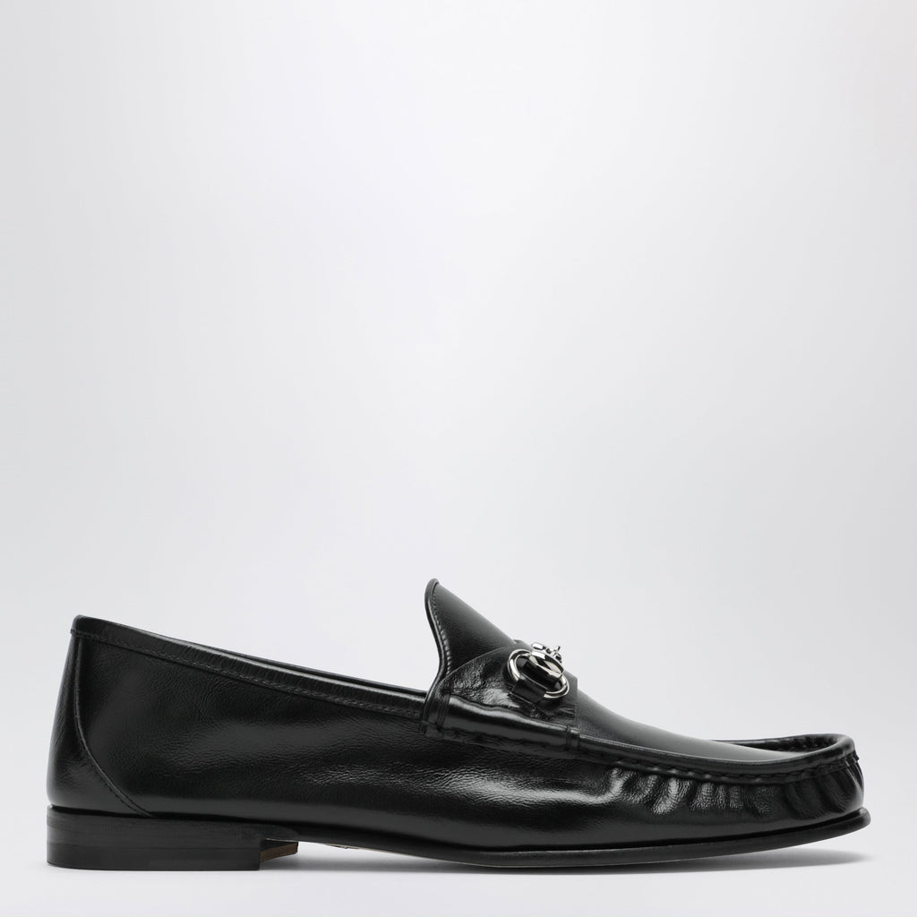 Gucci Lugano Black Leather Loafer With Silver Horsebit Men