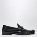 Gucci Lugano Black Leather Loafer With Silver Horsebit Men