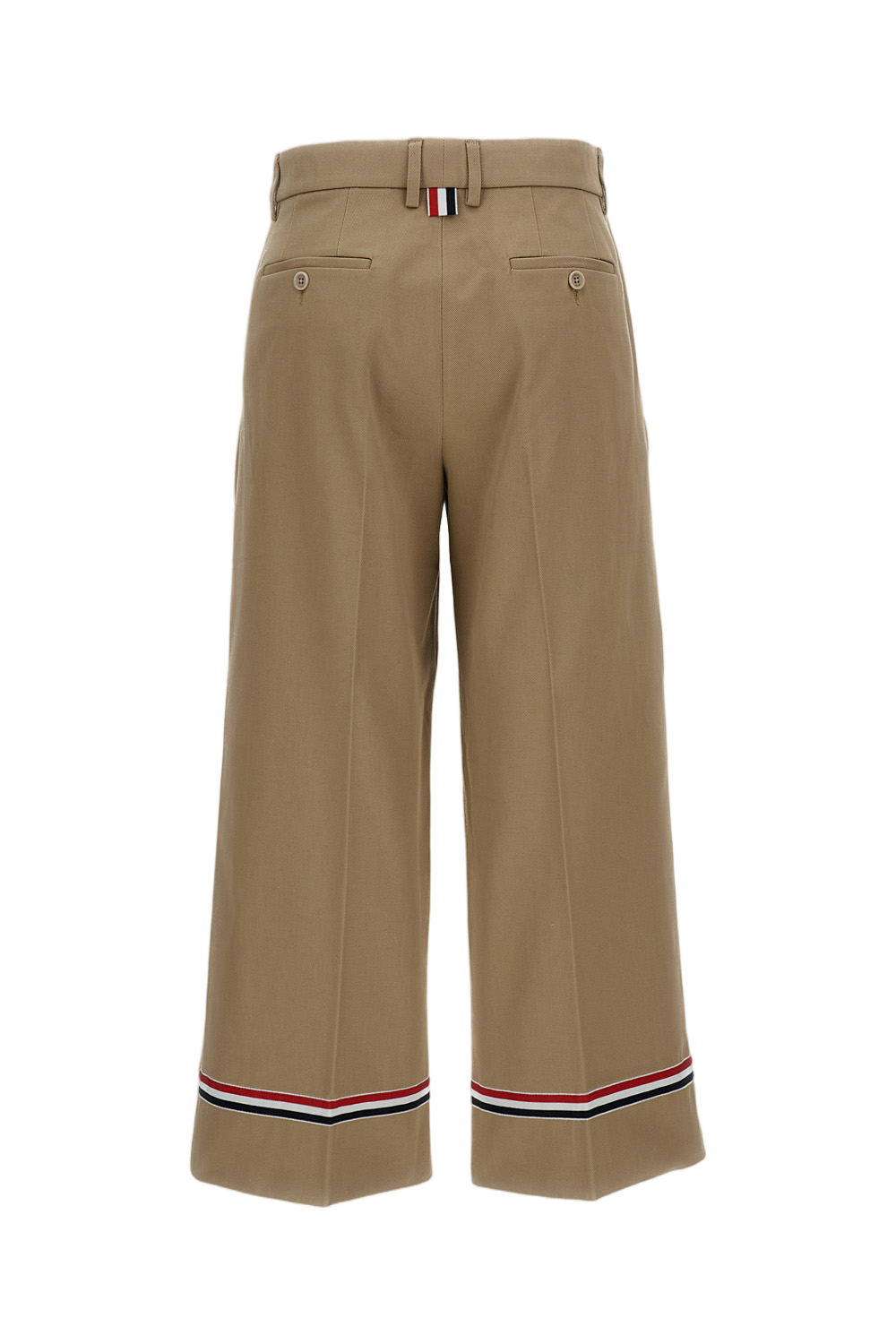 Beige Cotton Gabardine Chino Trousers