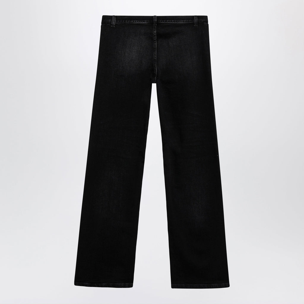 Gucci Black Stretch Denim Trousers With Washed Effect Men