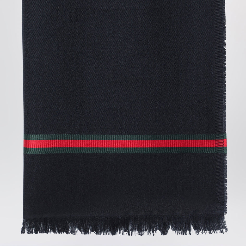 Gucci Midnight Blue Wool And Silk Stole Men