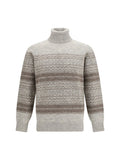 Brunello Cucinelli Men Fair Isle Knit Turtleneck Sweater
