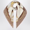Gucci Printed Silk Crãªpe Carre In Ivory/Light Brown Women