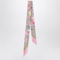 Gucci Printed Silk Ribbon With Flora Motif In Pink Women