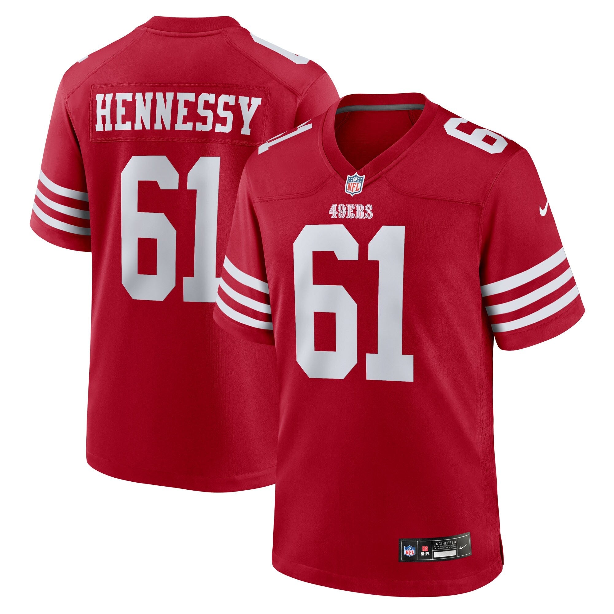 San Francisco 49ers Matt Hennessy Scarlet Team Game Jersey