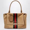 Gucci Medium Paparazzo Handbag In Sand-Coloured Suede Women