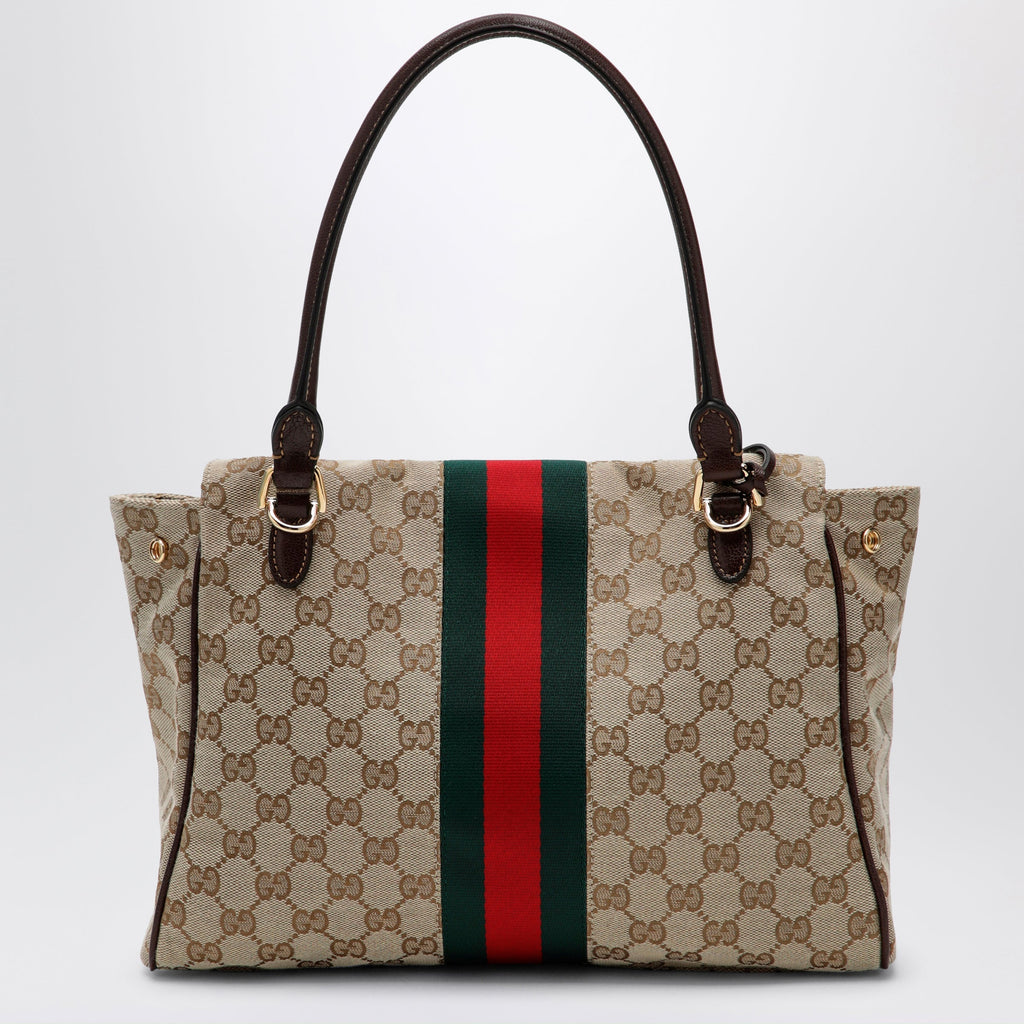 Gucci Medium Paparazzo Top-Handle Bag In Gg Canvas, Brown Women