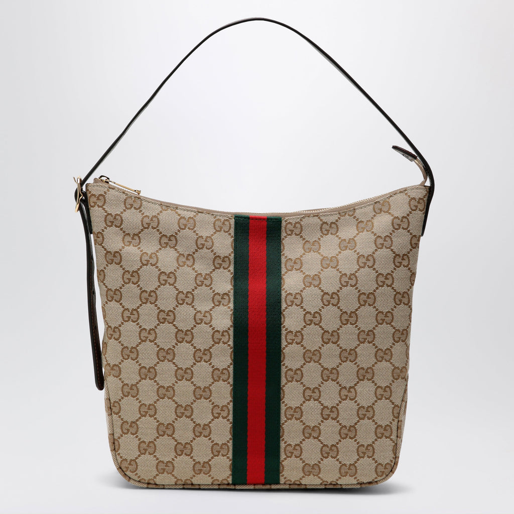 Gucci Medium Lunetta Crossbody Bag In Beige Sand Gg Fabric Men