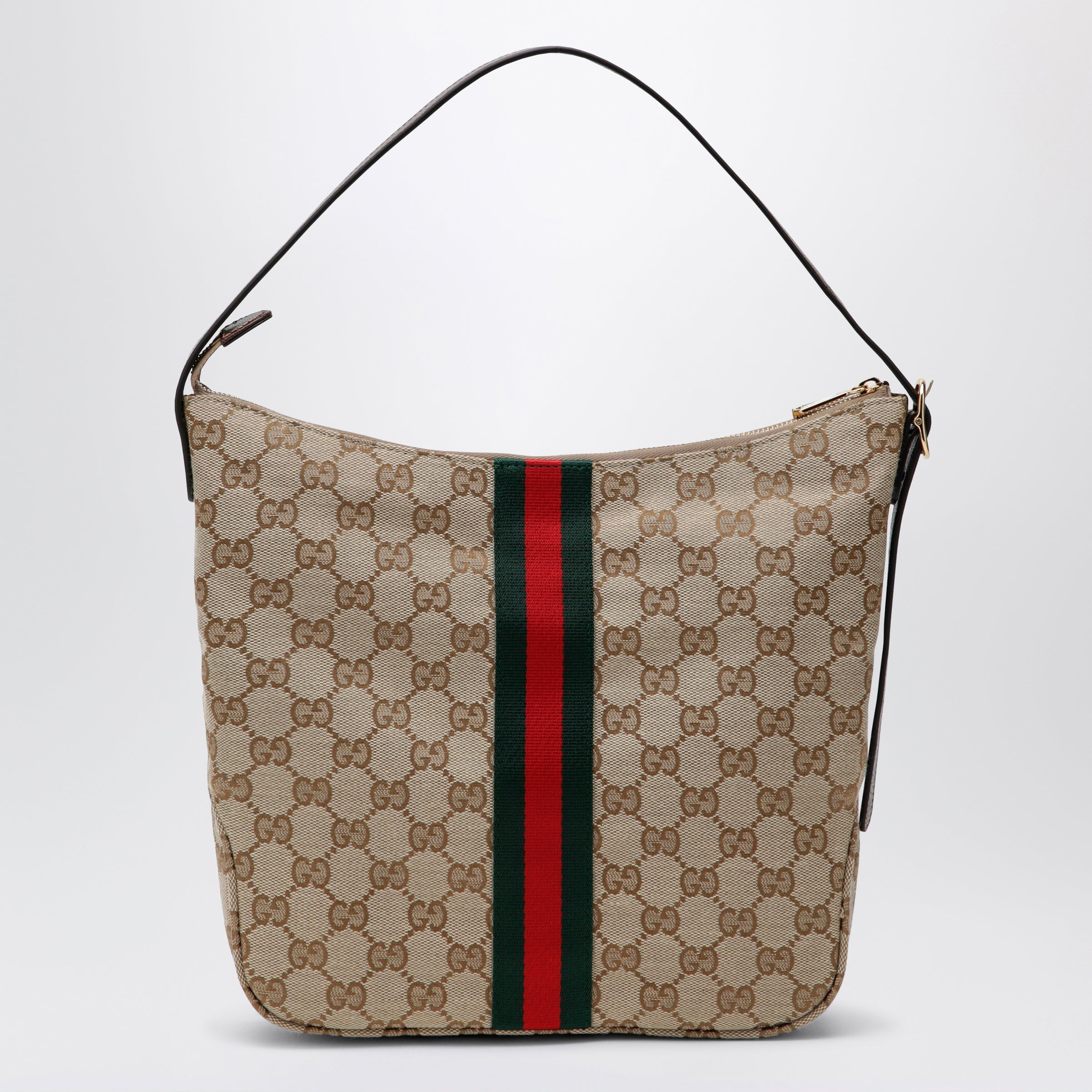 Gucci Medium Lunetta Crossbody Bag In Beige Sand Gg Fabric Men