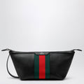 Gucci Mega Web Trademark Small Toiletry Case In Calfskin, Black Men