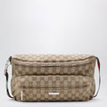Gucci Tag Medium Gg Canvas Crossbody Bag In Sand/Brown Men