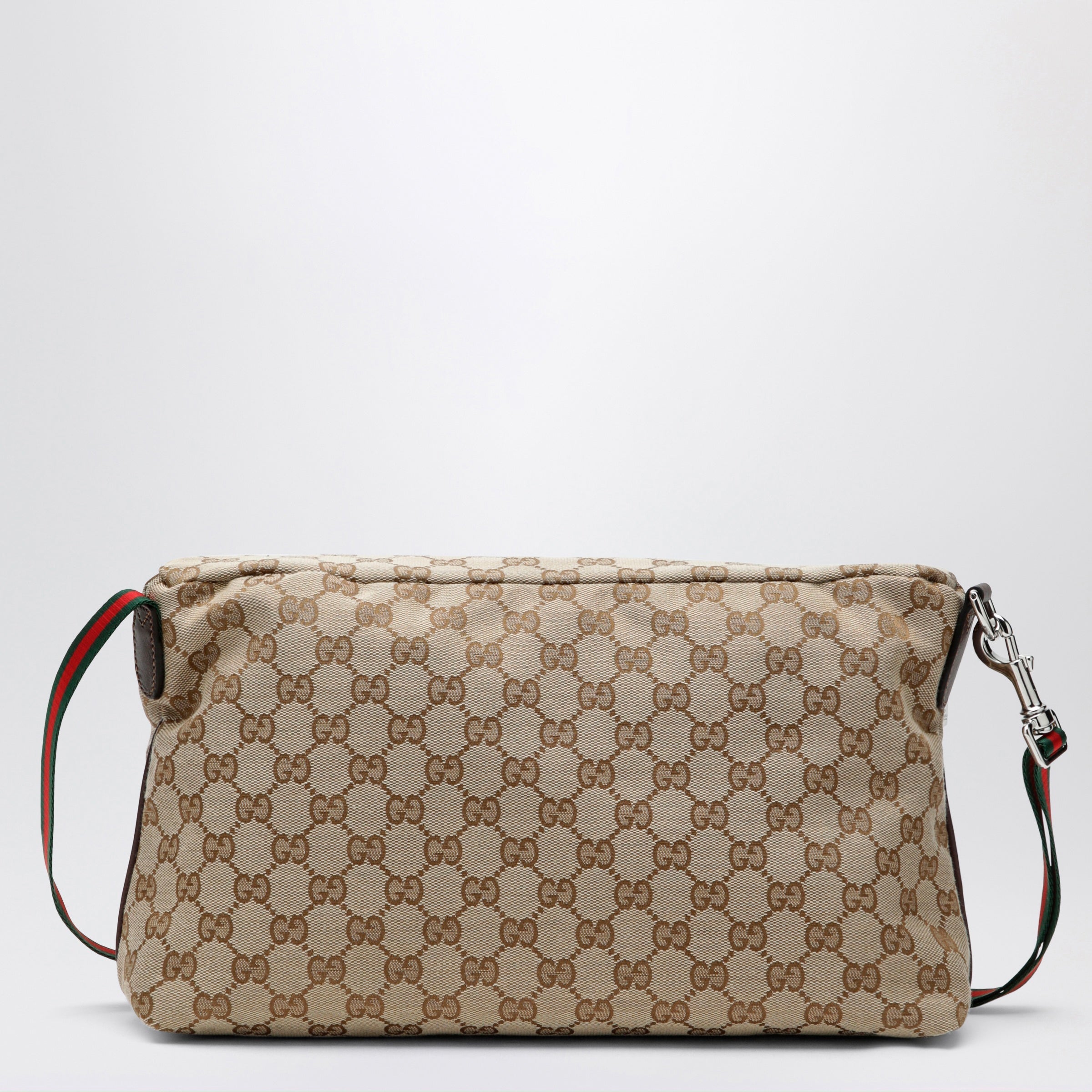 Gucci Tag Medium Gg Canvas Crossbody Bag In Sand/Brown Men