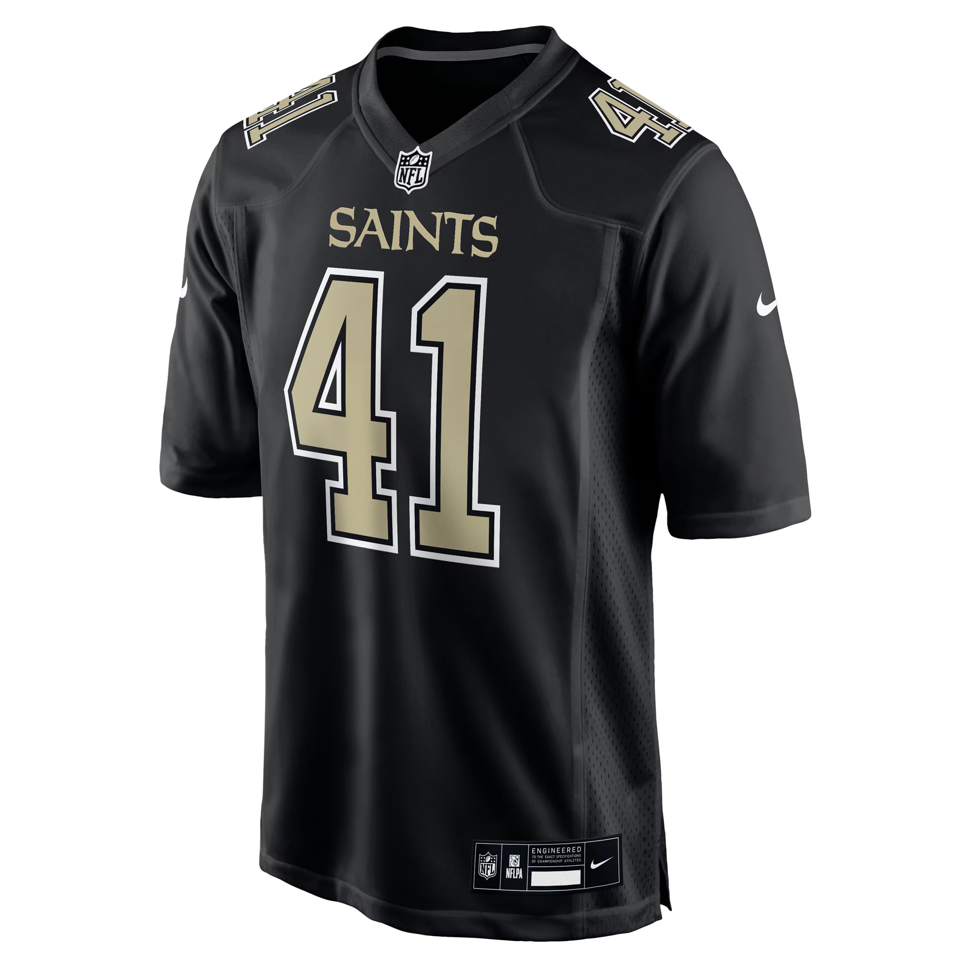 New Orleans Saints Alvin Kamara Carbon Black Fashion Game Jersey