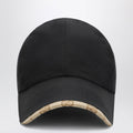 Gucci Black Cotton Baseball Cap With Gg Trim Men