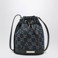 Gucci Mini Bucket Bag With Plaque In Gg Delave Denim, Blue Women