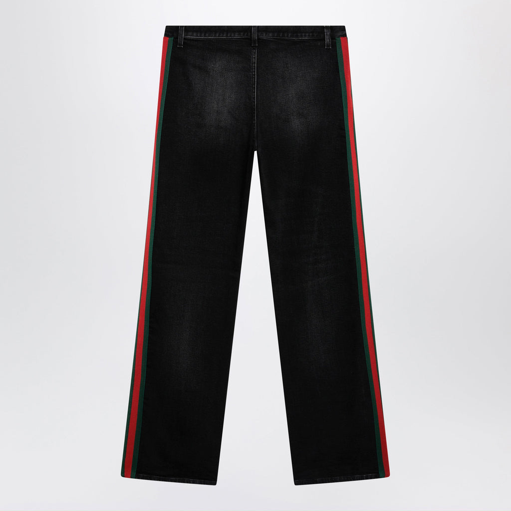Gucci Straight-Leg Stretch Cotton Denim Jeans In Black Women
