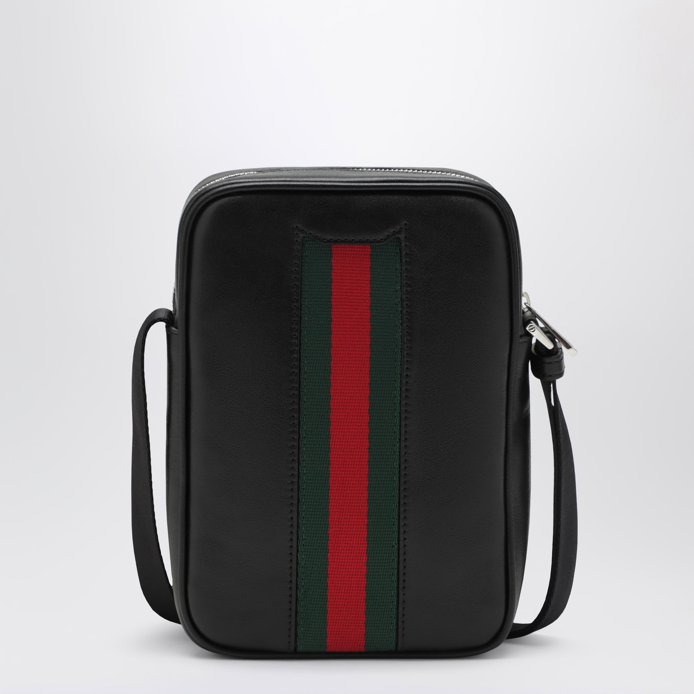 Gucci Black Leather Bag With Web Detail Men