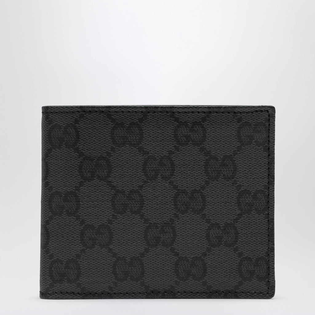 Gucci Essence Classic Bifold Wallet In Gg Canvas, Black Men