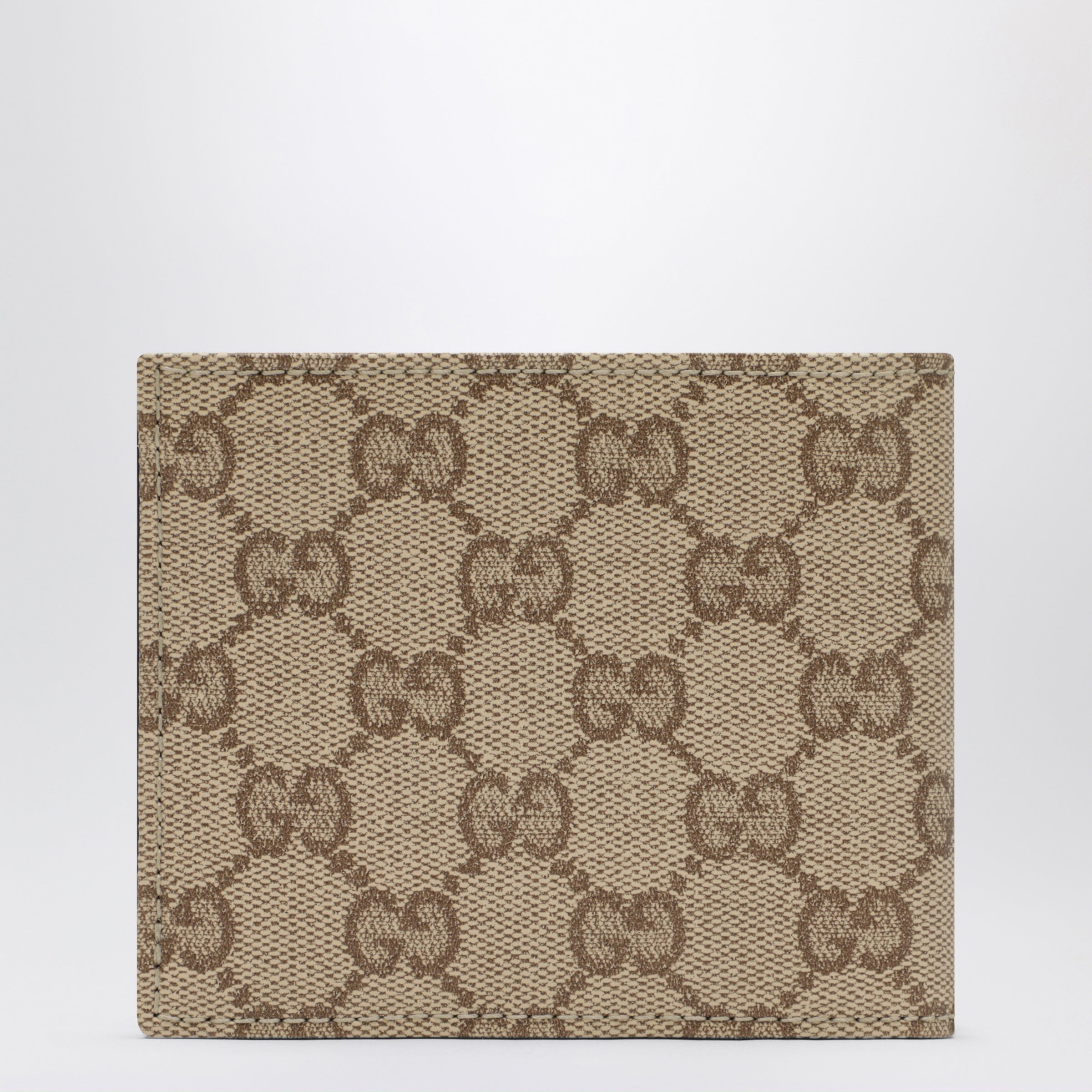 Gucci Essence Classic Bi-Fold Wallet In Sand Beige Gg Canvas Men