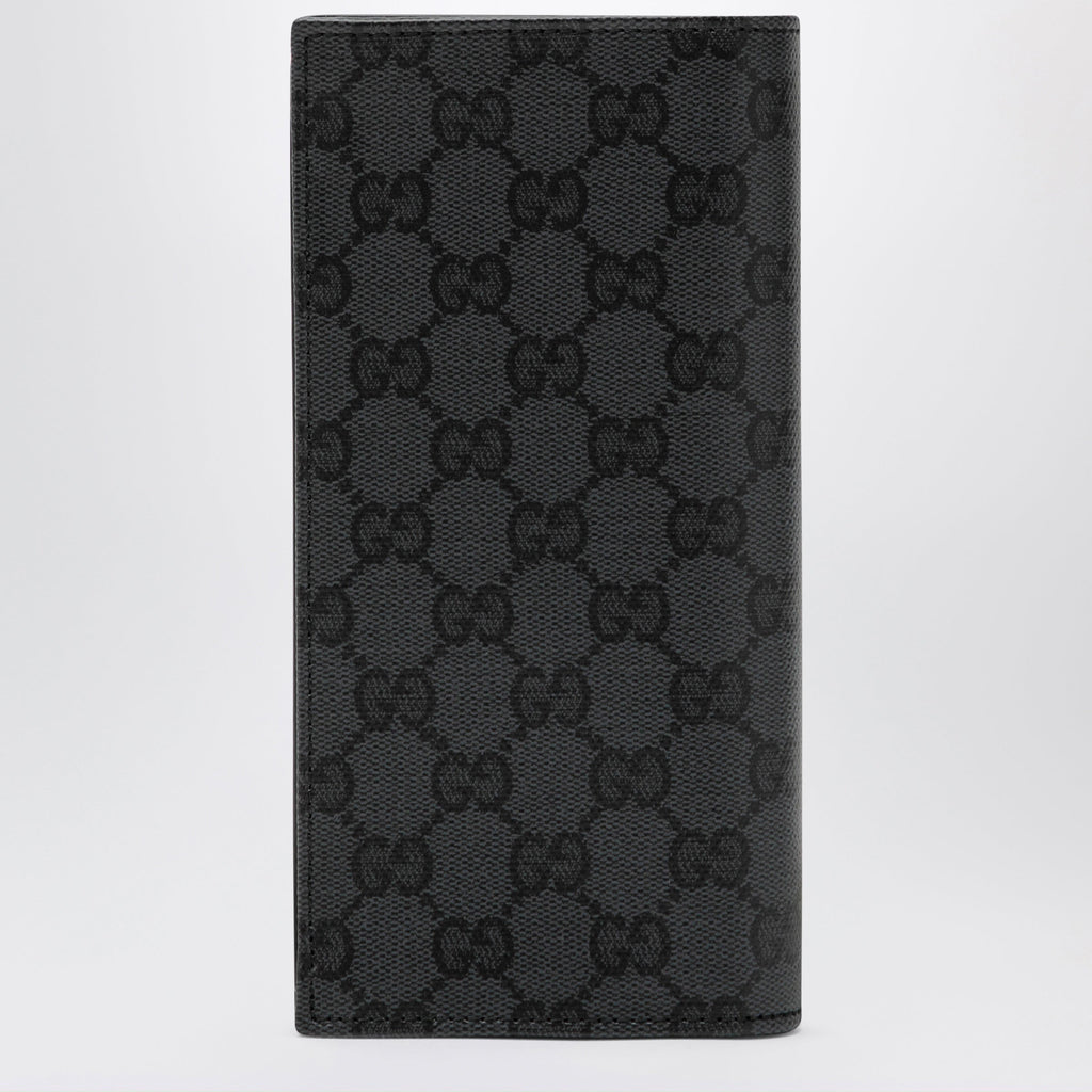 Gucci Essence Classic Long Wallet In Black Gg Fabric Men