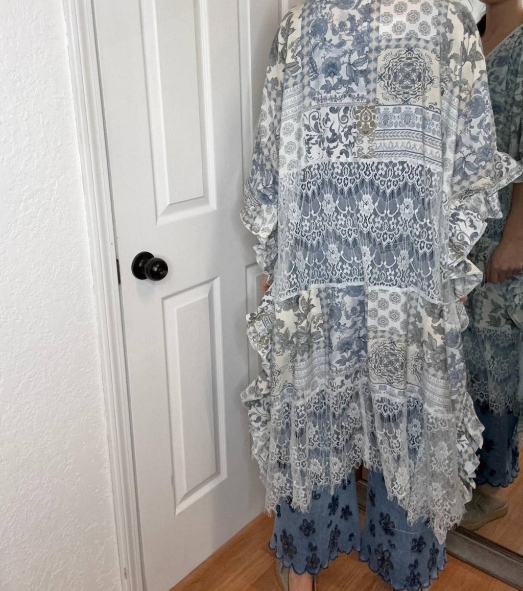 Charlene Boho Duster In Blue
