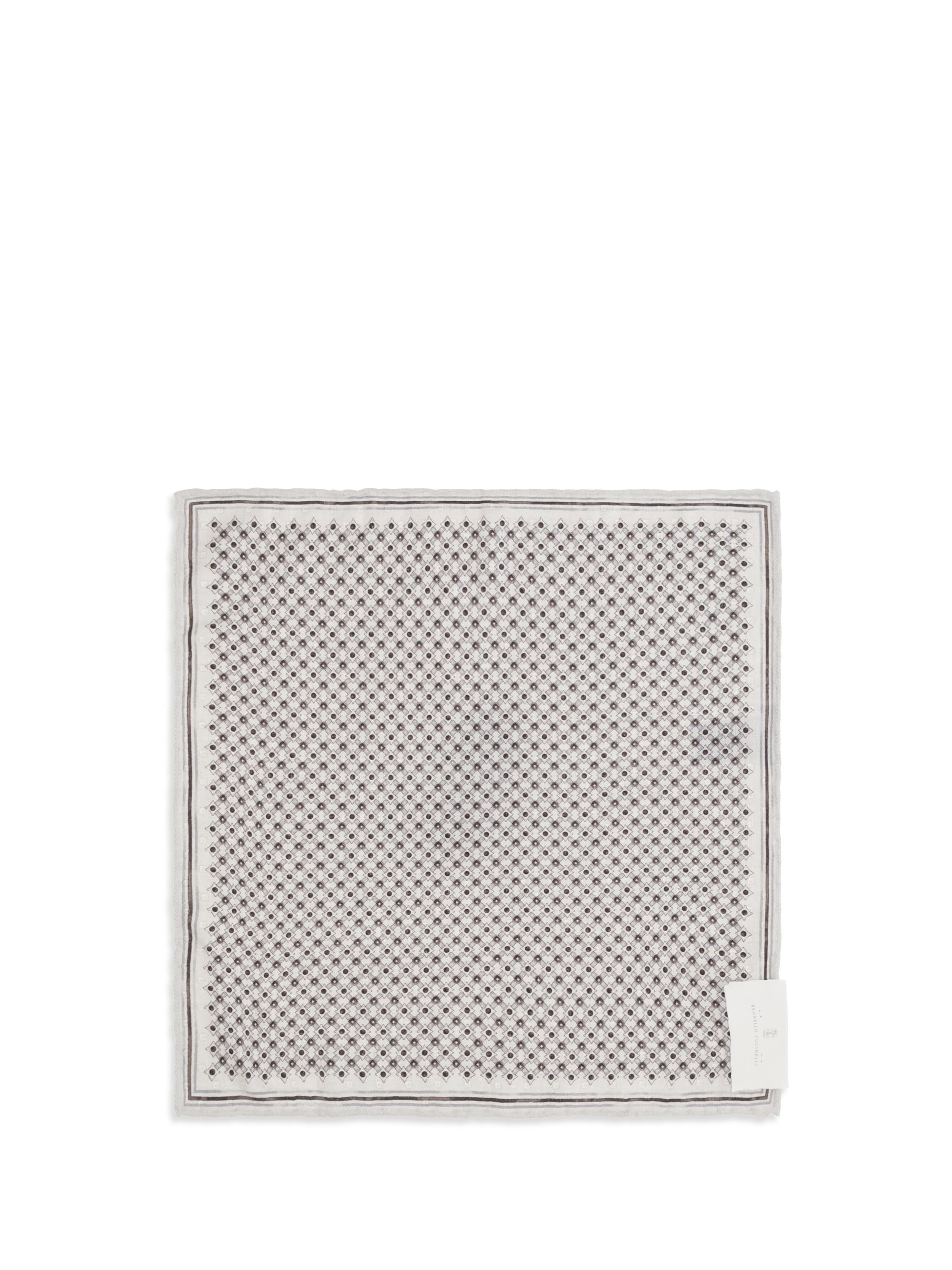 Brunello Cucinelli Men Silk Pochette With Geometric Pattern