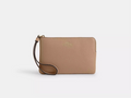 NWT Coach Cross Grain Leather Corner Zip Wristlet Wallet