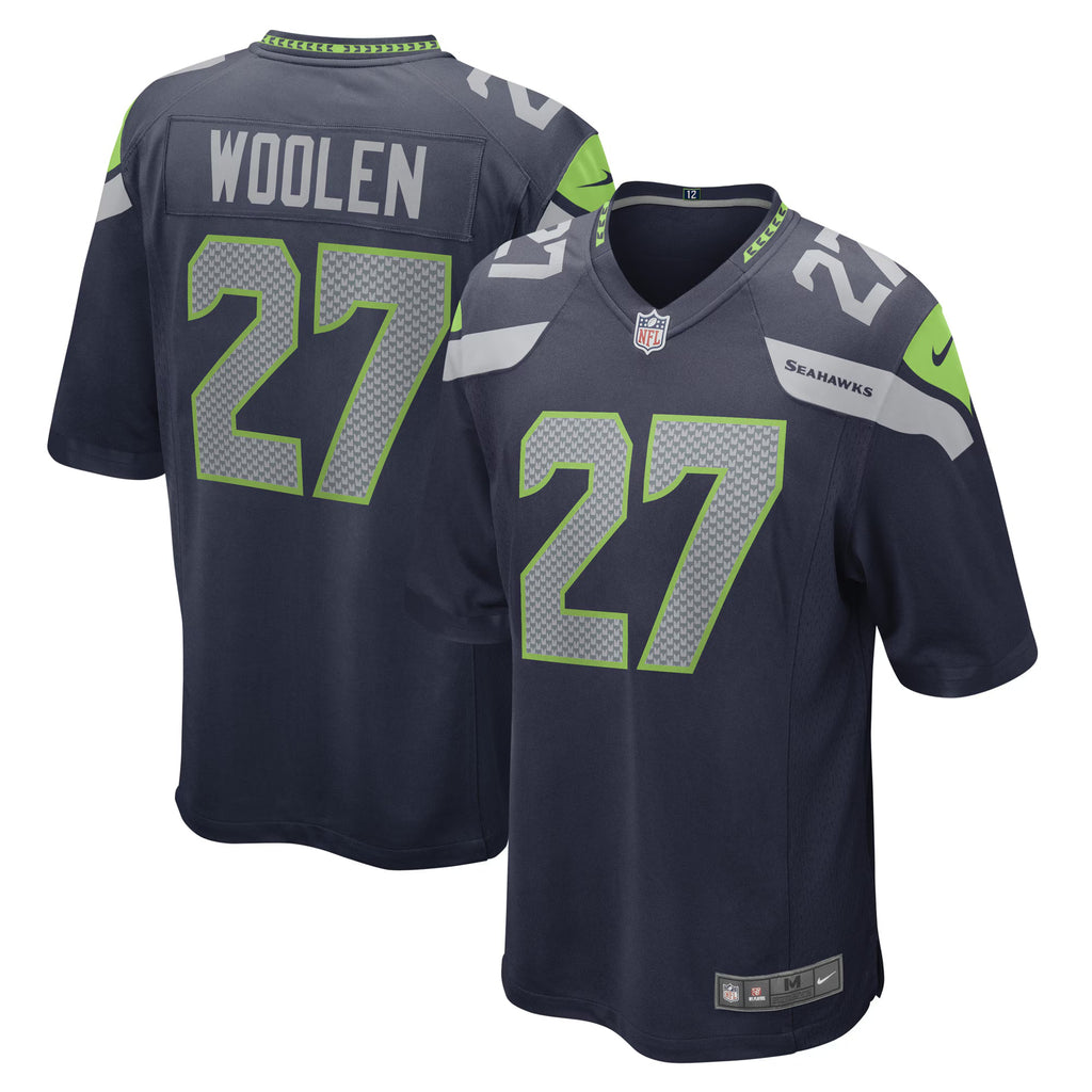 Seattle Seahawks Tariq Woolen College Navy Game Player Jersey