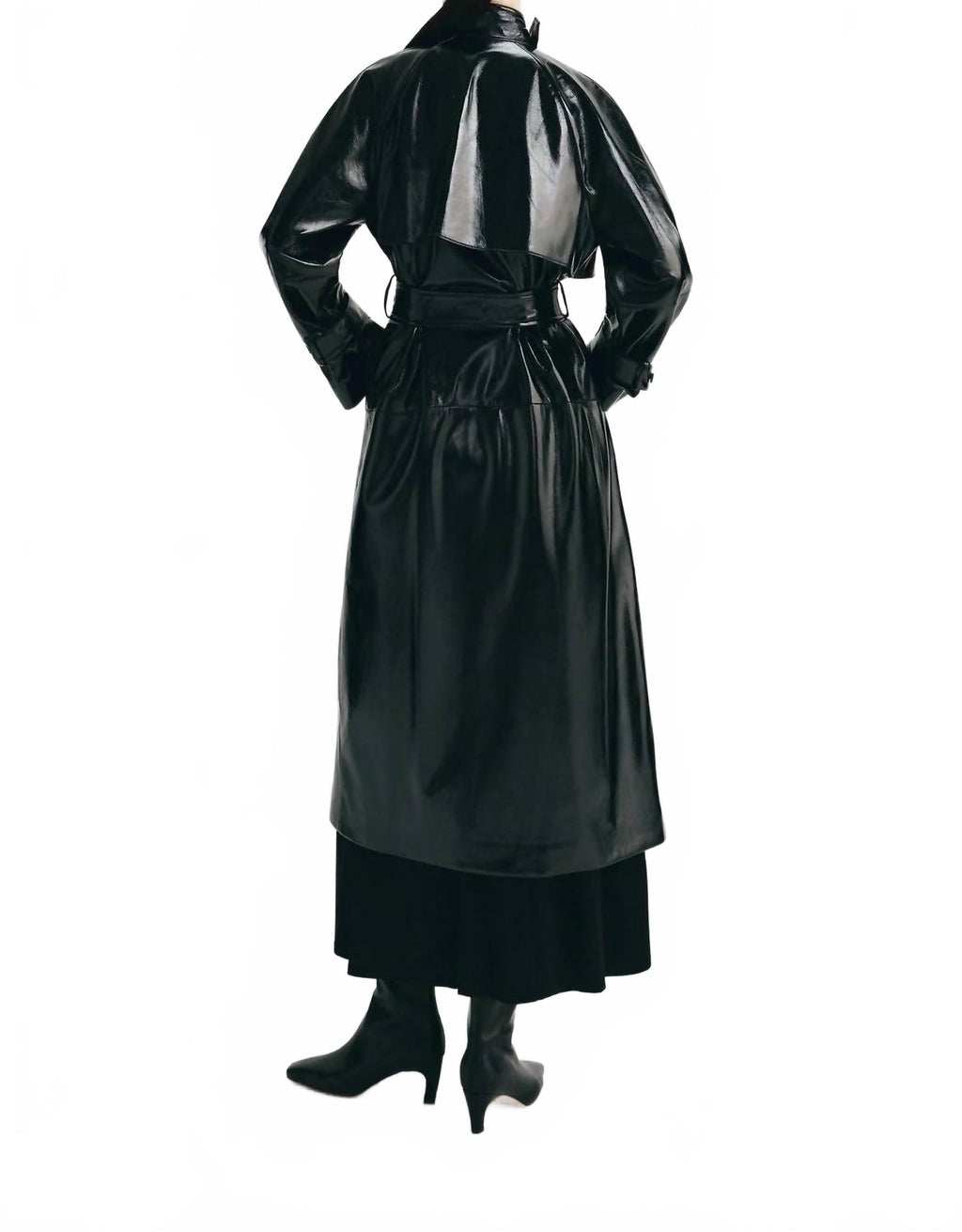 Hyde Shiny Trench Coat In Black