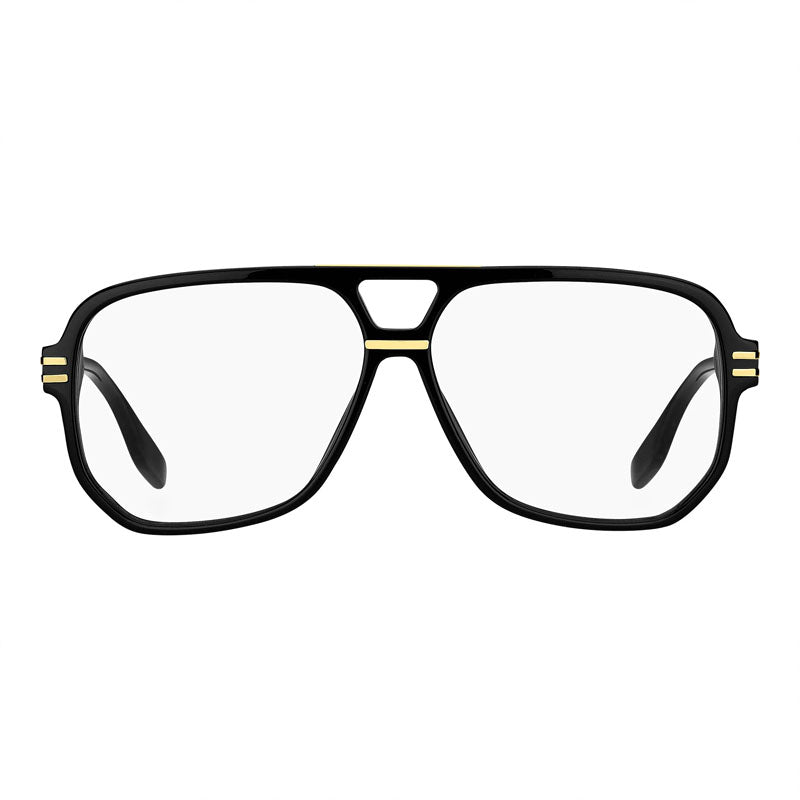 Marc Jacobs Eyeglasses Square Full Rim, Black Frame And Clear Demo Lenses Lens Marc718080700