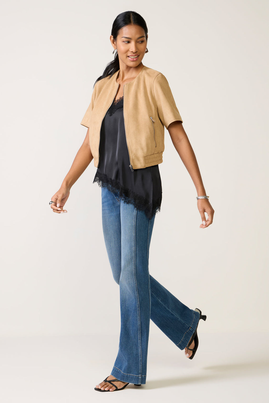 Women's Billie Faux Suede Bomber Jacket