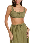 WeWoreWhat Scrunchy Linen-Blend Top
