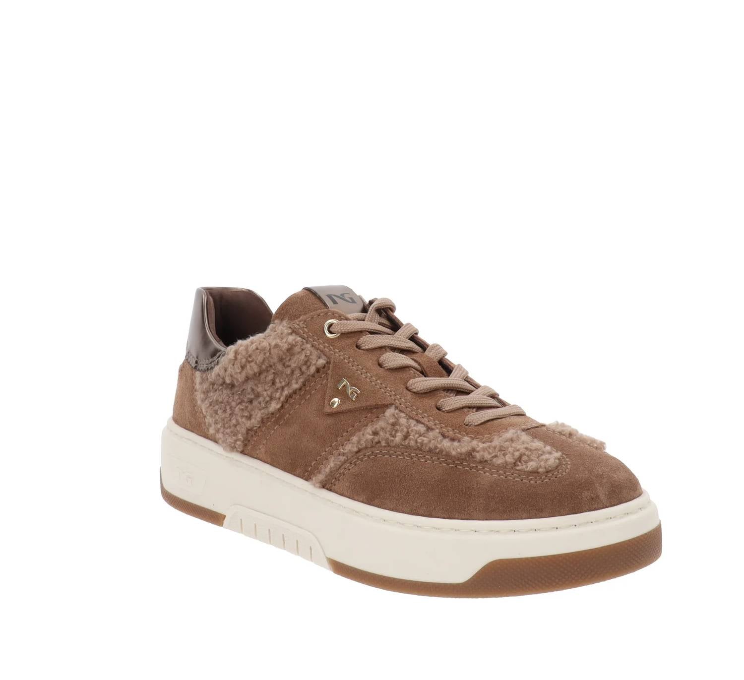 Women's Velour Curly Mou Sherpa Sneaker In Brown