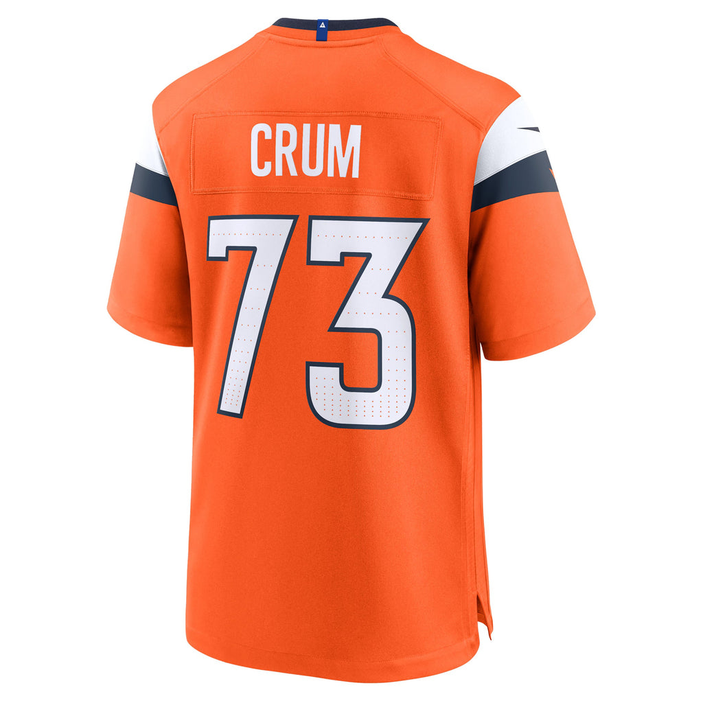 Denver Broncos Frank Crum Orange Team Game Jersey