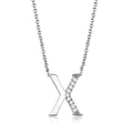 Rhodium Brass Chain Pendant with AAA Grade CZ in Clear