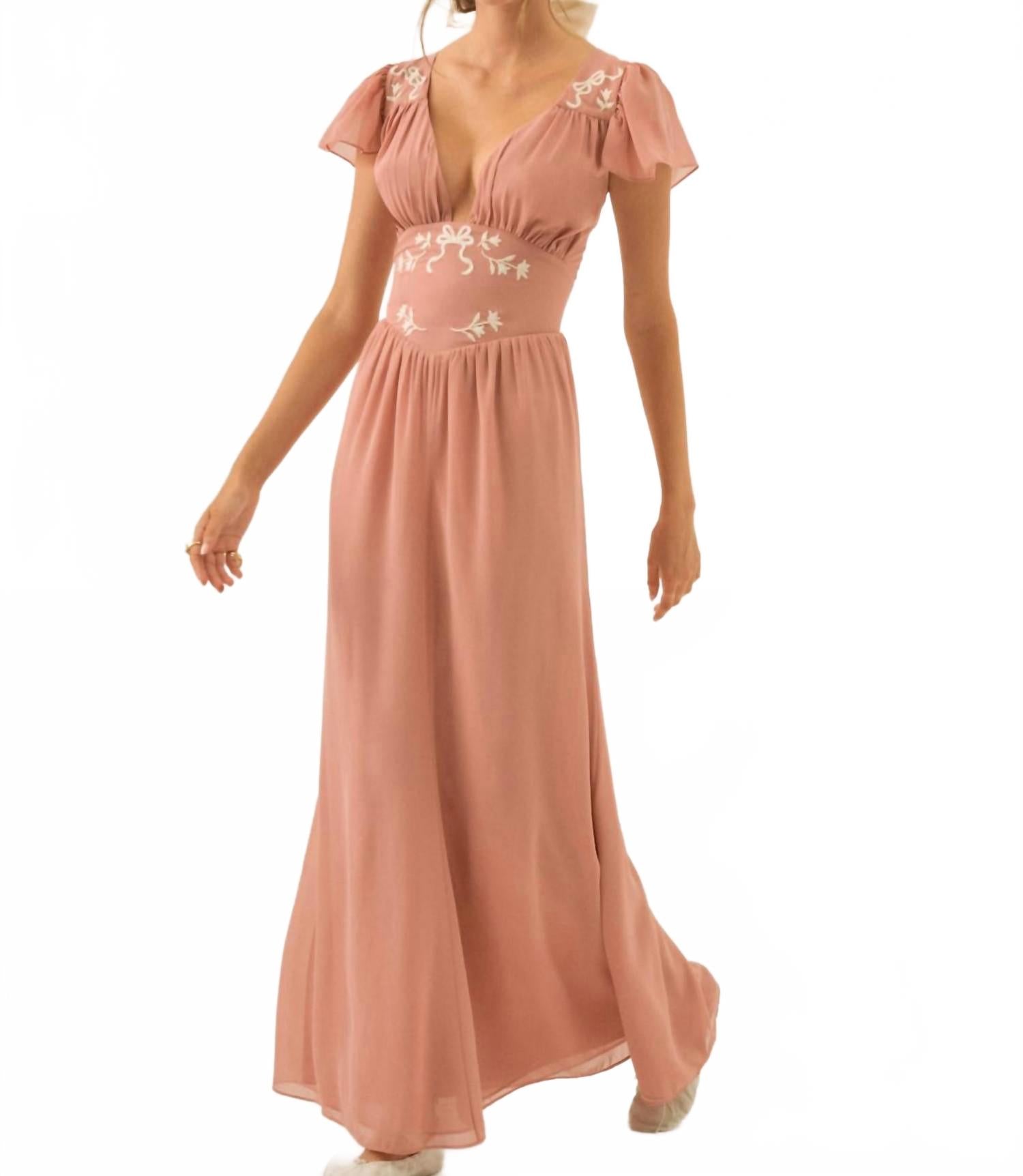 Emmie Chiffon Maxi Dress In Pink