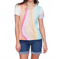 Short Sleeve Crew Neck Printed Sweater In Rainbow