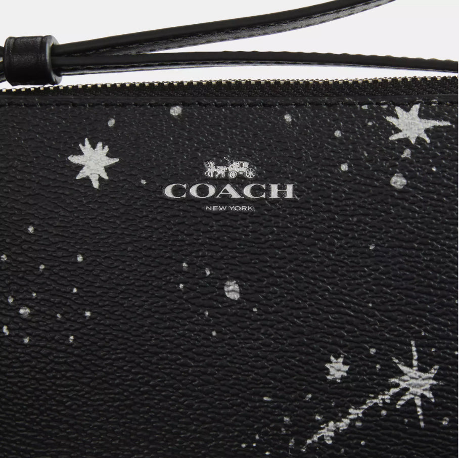 NWT Coach Corner Zip Wristlet With Star Print