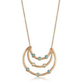 IP Rose Gold(Ion Plating) Stainless Steel Necklace with Top Grade Crystal in Multi Color