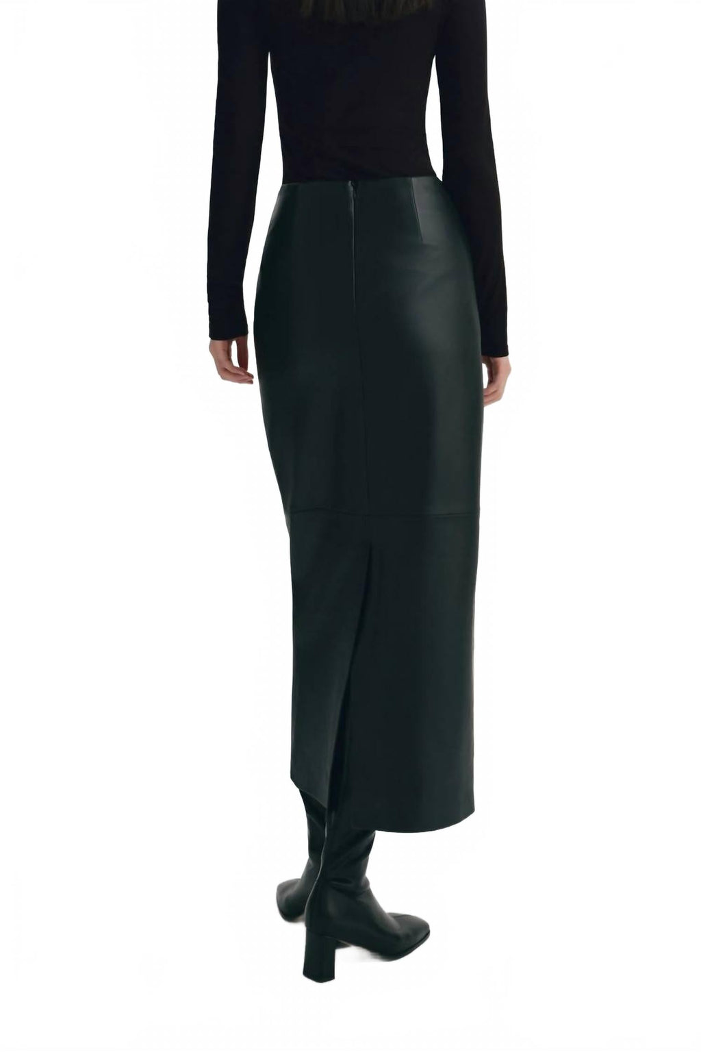 Anais Leather Skirt In Black