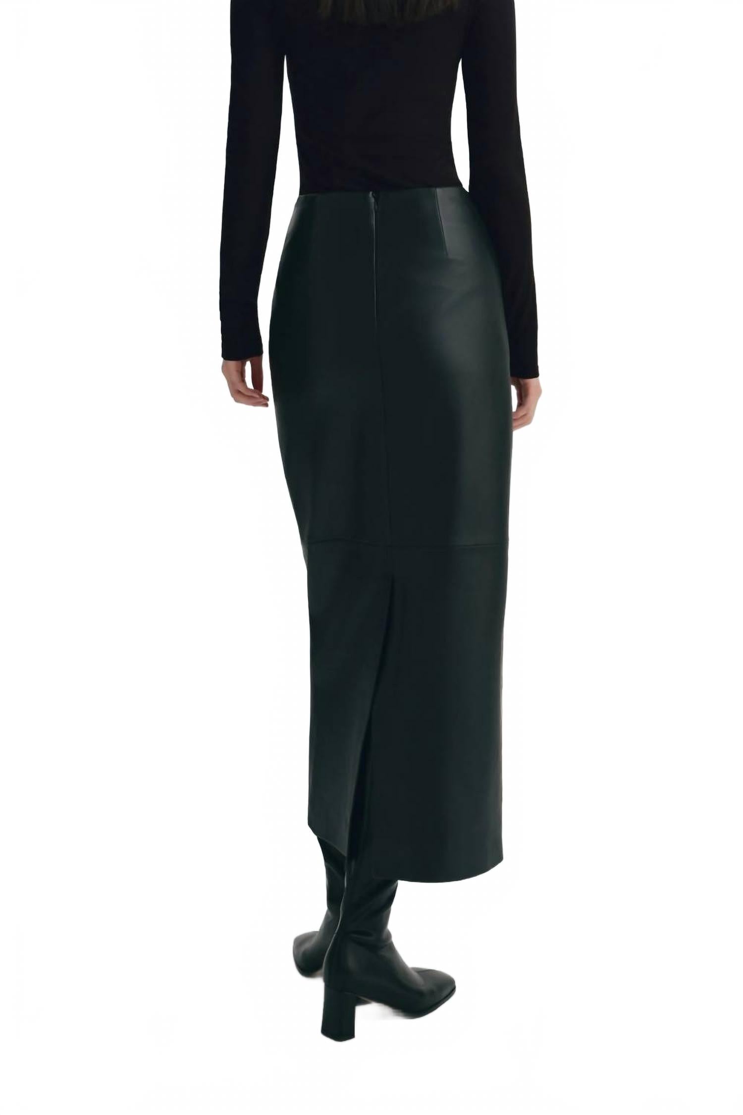 Anais Leather Skirt In Black